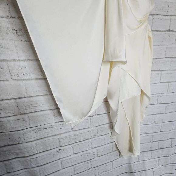 NWT Significant Other Womens Ivory Draped One Shoulder Caspian Dress Size 8 US - Picture 2 of 12